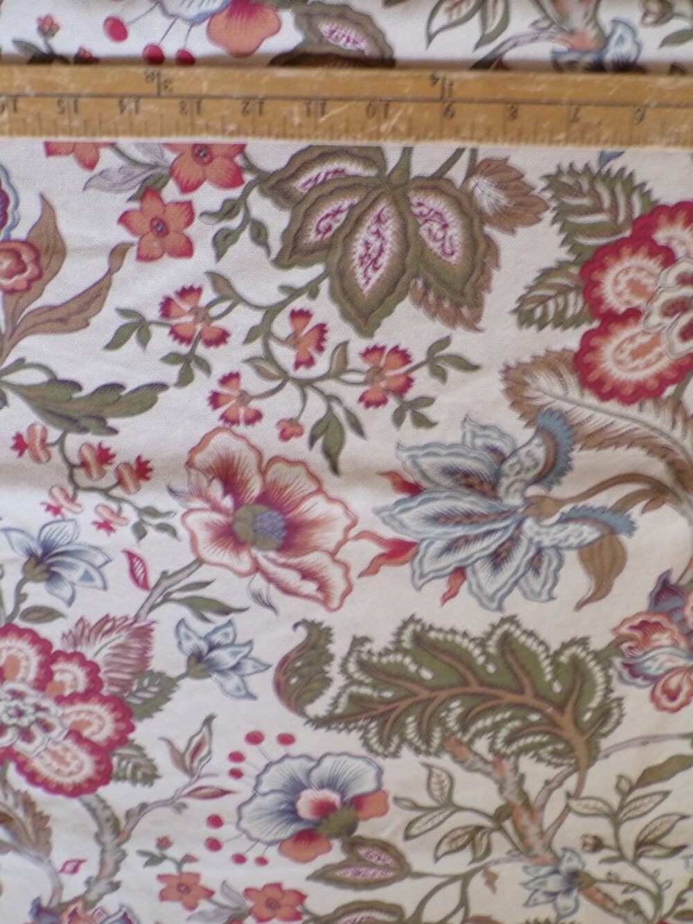 Beautiful Richloom Fabric Group Original Screen Floral Print Shy of 2 Yards